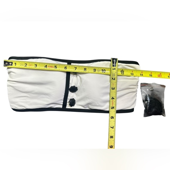 KATE SPADE Contrast Bandeau Bikini Top Pique Texture Colorblocking size L NWT - Picture 8 of 8